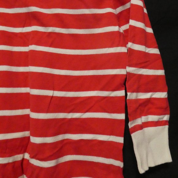 OLD NAVY | medium | striped crewneck sweater | 100% cotton | orange and cream - Picture 10 of 13